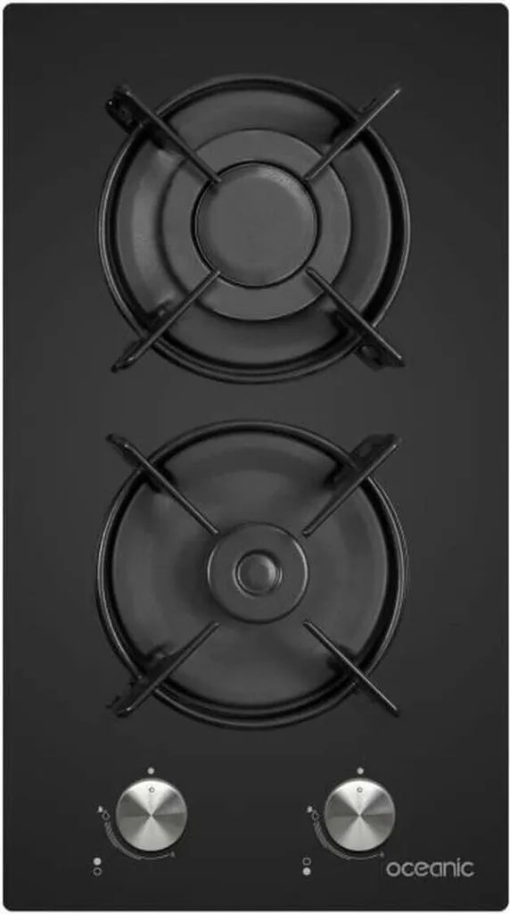 Plaque de cuisson Gaz 2 feux OCEATG2VB Gaz Océanique finition verre noir