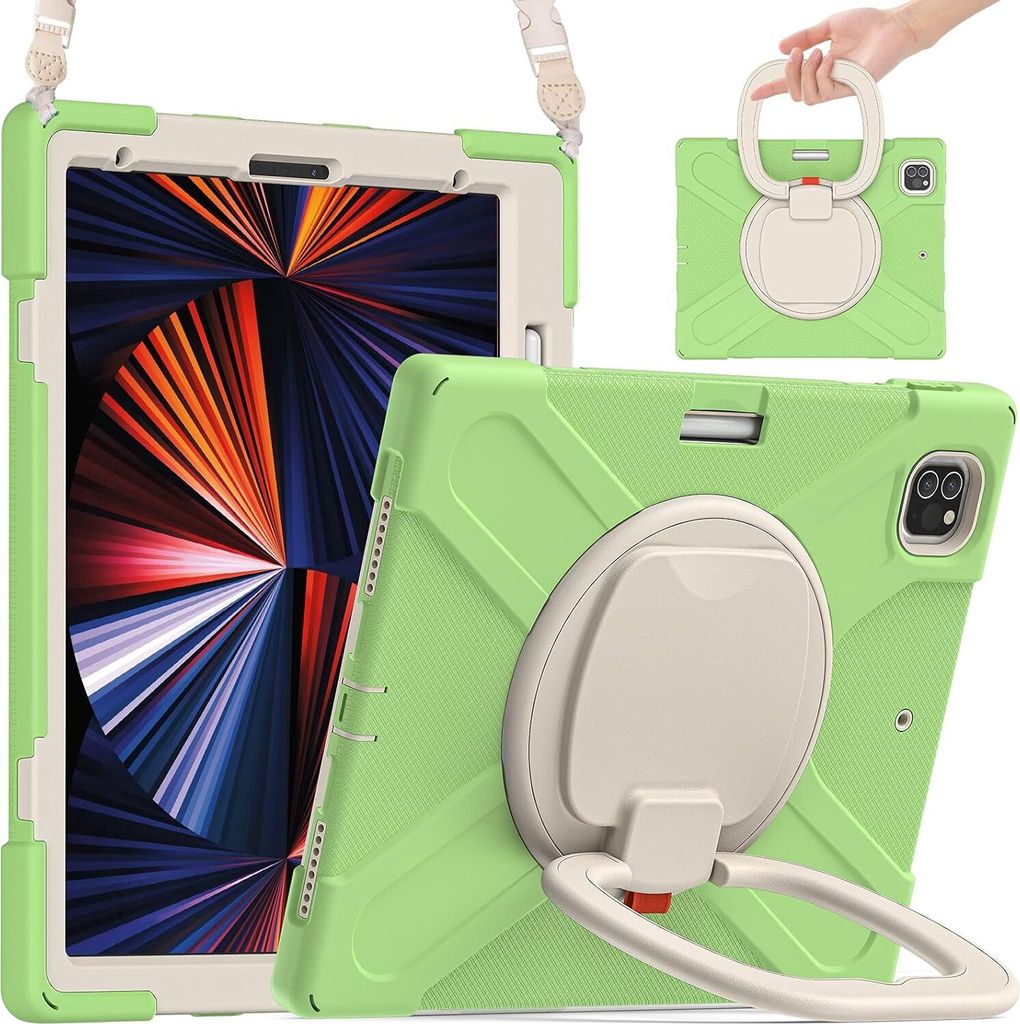 Tasche für iPad Pro 12.9" mit Ständer und Stylushalter Grün