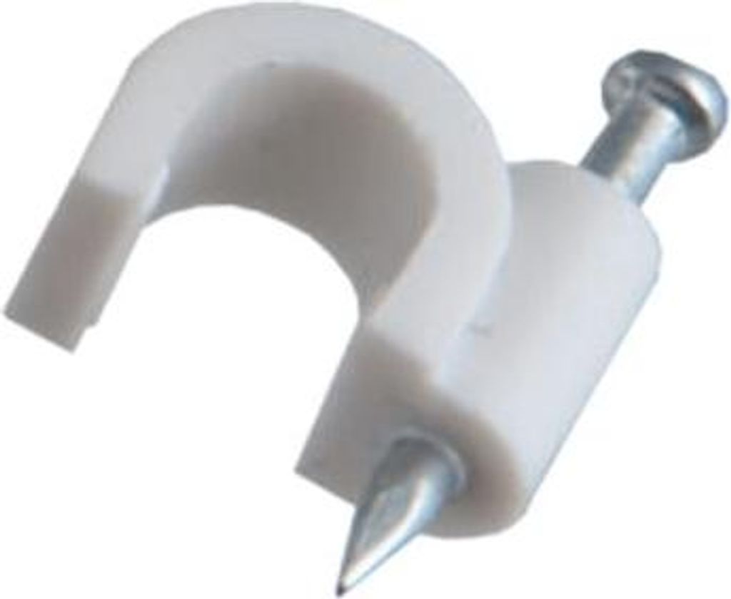 Nagelschelle mit Nägel Ø 5mm 100 Stück FLOP Schelle Kabel Kabelklemme weiss