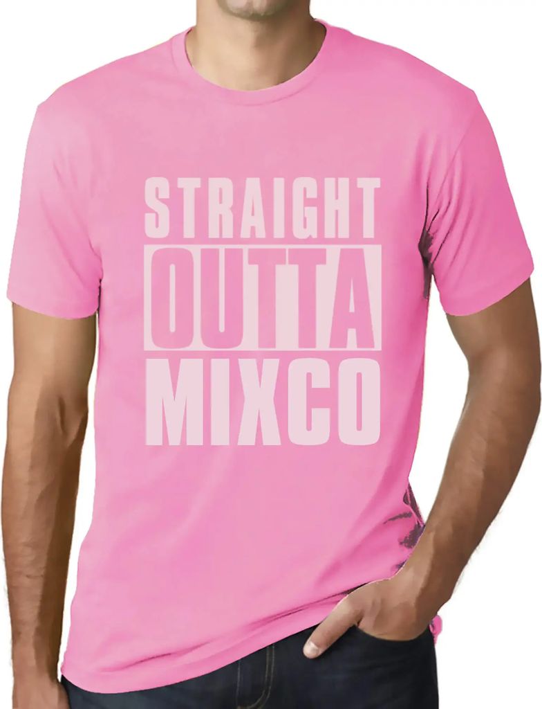 Herren Grafik T-Shirt Straight Outta Mixco Öko-Verantwortlich Vintage Jahrgang Kurzarm Lustige Druck Geburtstag Geschenk Mann
