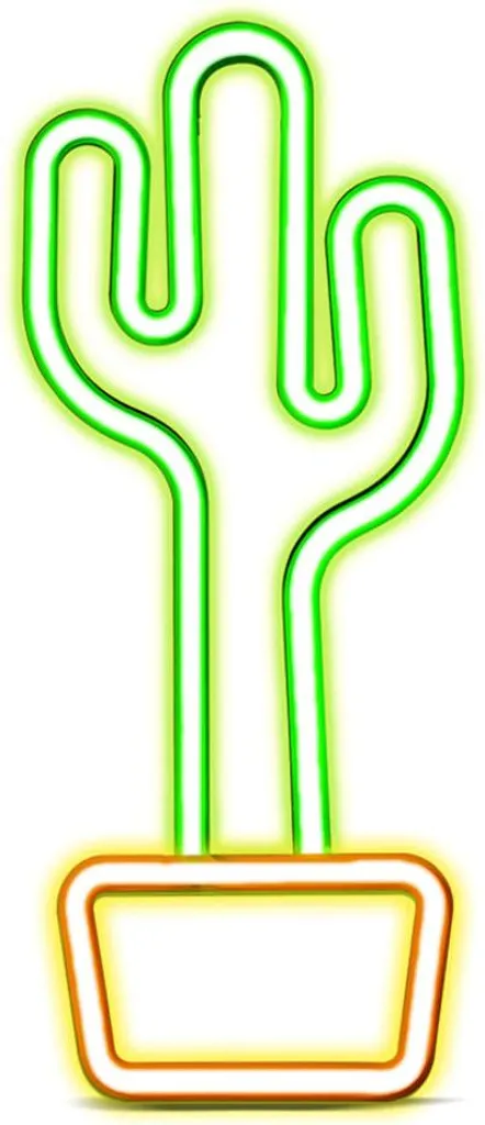 SBS Cactus Glow On Lampada Neon USB | Decorazione LED per Interni 32cm