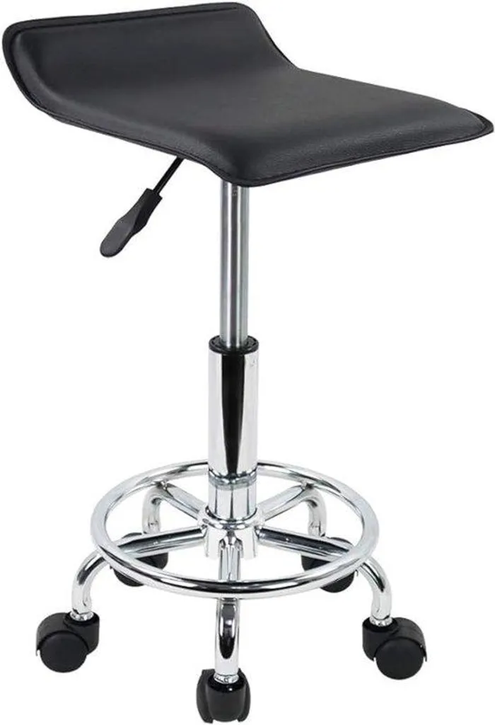 Chaise de bureau réglable avec repose-pieds en cuir synthétique noir
