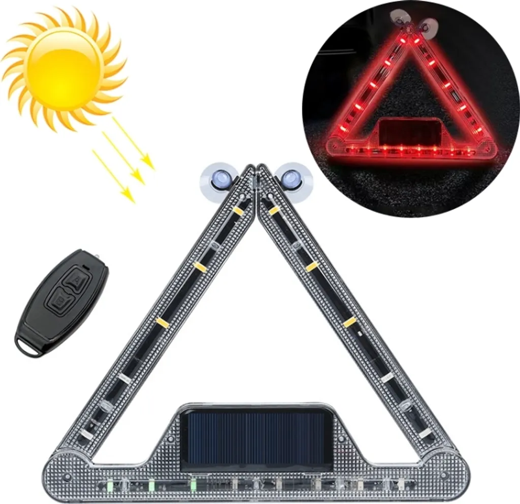 Luce Emergenza Triangolare Solare LED - Ideale per Camper e Auto
