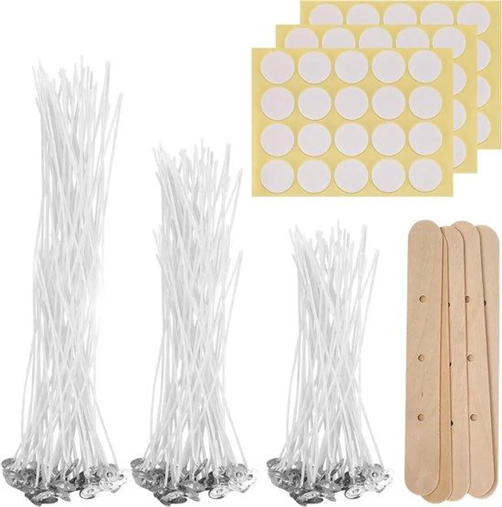 Lot mèches en bois pour fabrication de bougies DIY - Set de 150 pièces