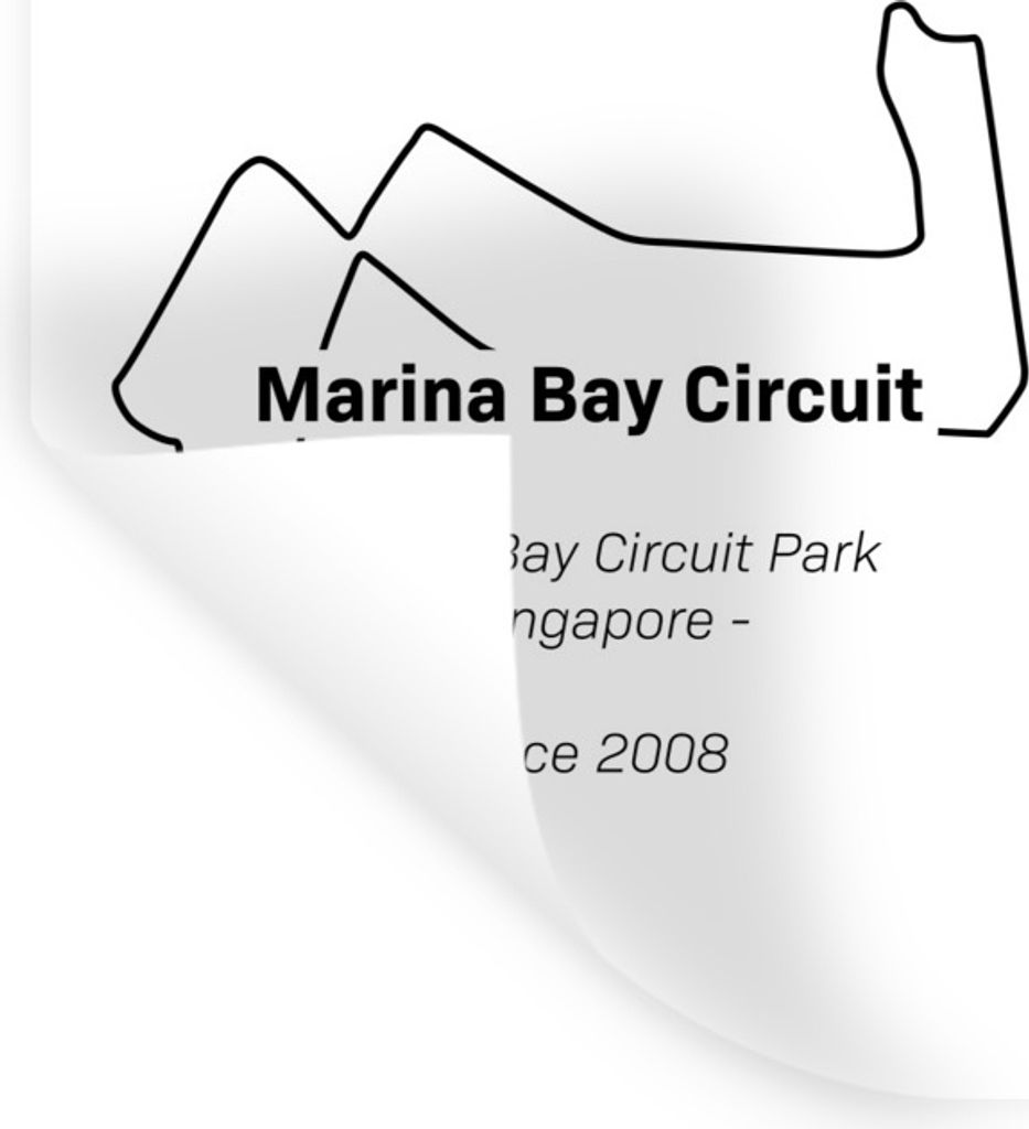 MuchoWow Wandtattoo Wandsticker Wandaufkleber Formel 1 - Singapur - Rennstrecke 40x80 cm Selbstklebend und Repositionierbar - Repositionierbar - ...