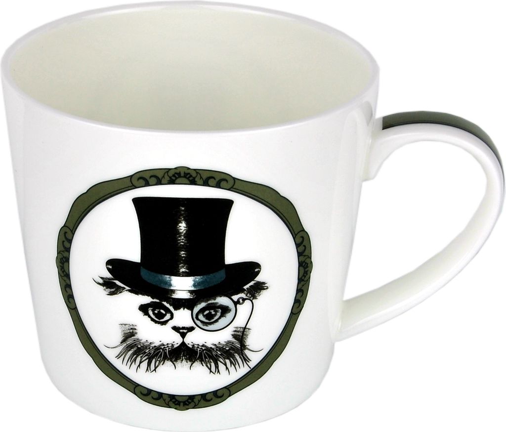 Becher Katze mit Zylinder Modern Dekor Jameson & Tailor Porzellan