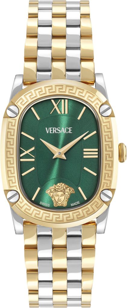 Versace VE1B01225 Greca Couture silber gold grün Edelstahl Armband Uhr Damen NEU