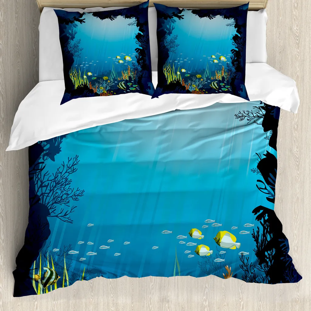 Set Copripiumino Matrimoniale Ocean ABAKUHAUS - Stile Tropicale Moderno