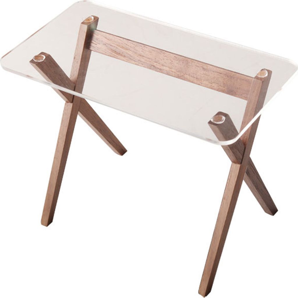 1: 6 Dollhouse Tisch Realistische transparente Miniatur -Computer -Schreibtisch Modell Spielzeug Heimatkulturspiel-Dunkelbraun B