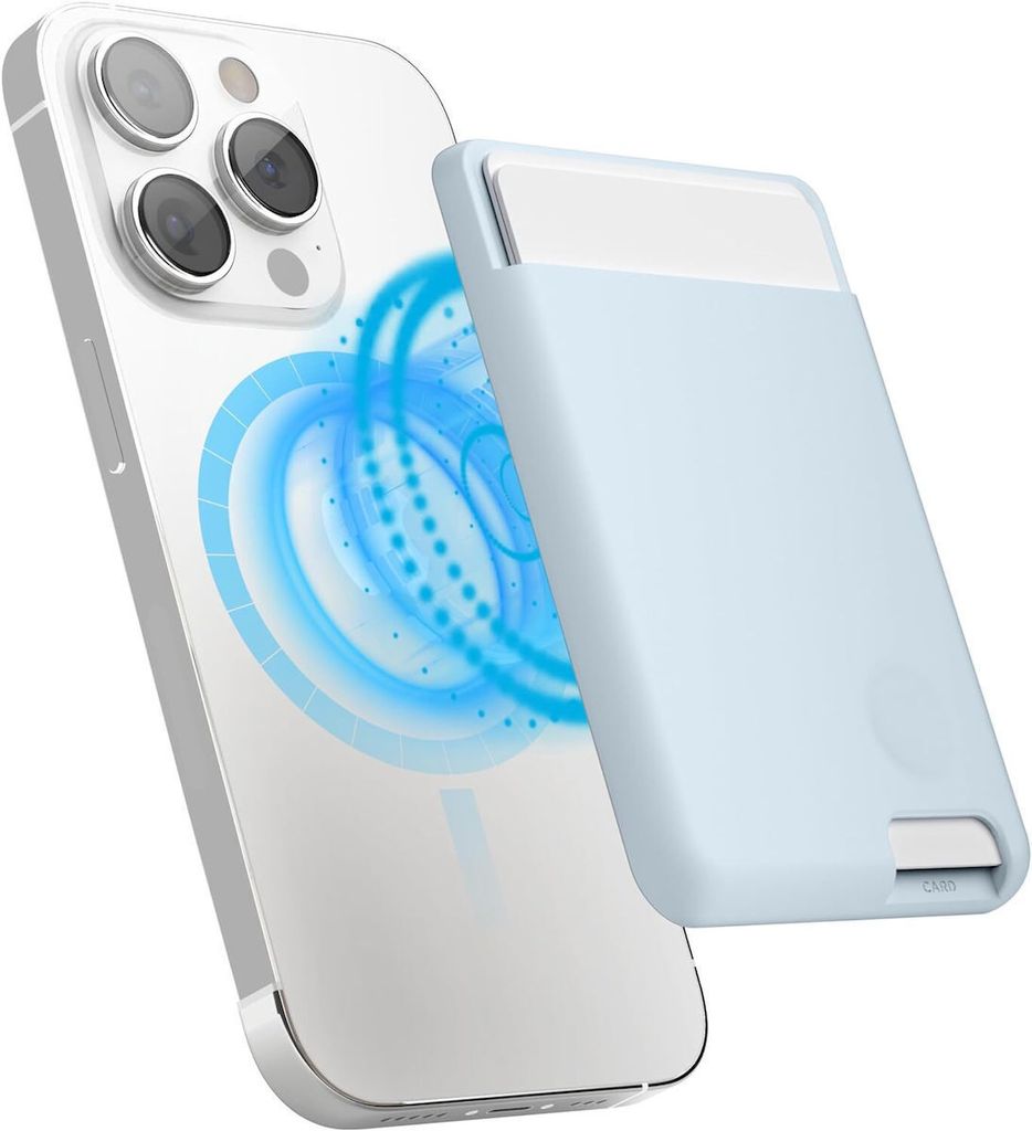 Elago Magnetischer Silikon-Kartenhalter MagSafe Hellblau