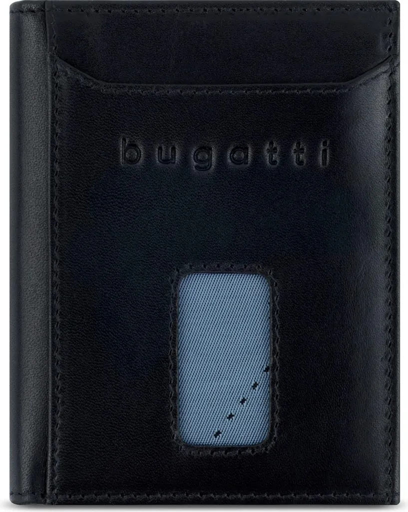 bugatti portafoglio Secure Slim Special Zip Mini Wallet Black nero