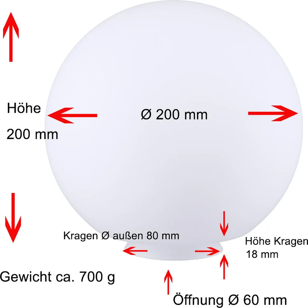 Verre de lampe rond Ø200mm blanc mat - Diffuseur opale haute qualité