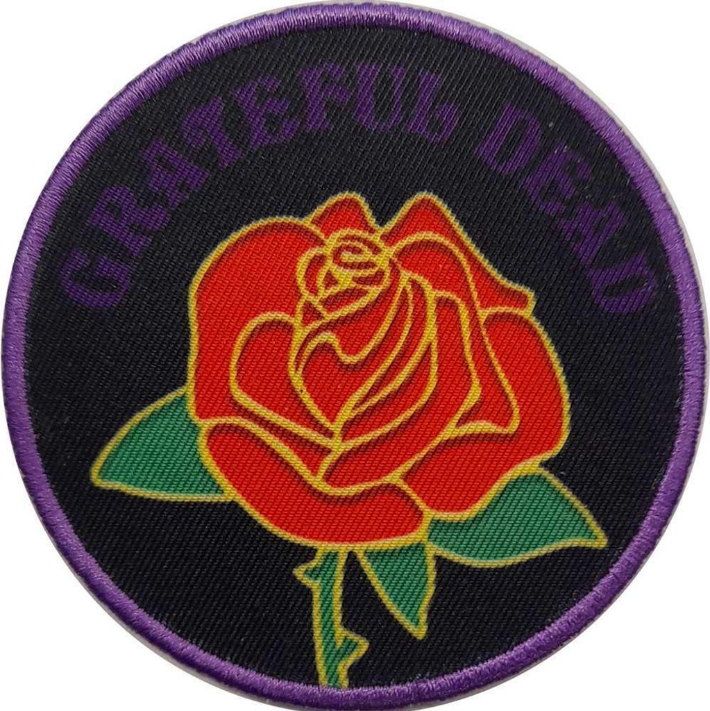 Grateful Dead - Rosen - Patch - Baumwolle RO3669 (Einheitsgröße) (Schwarz/Violett/Rot)