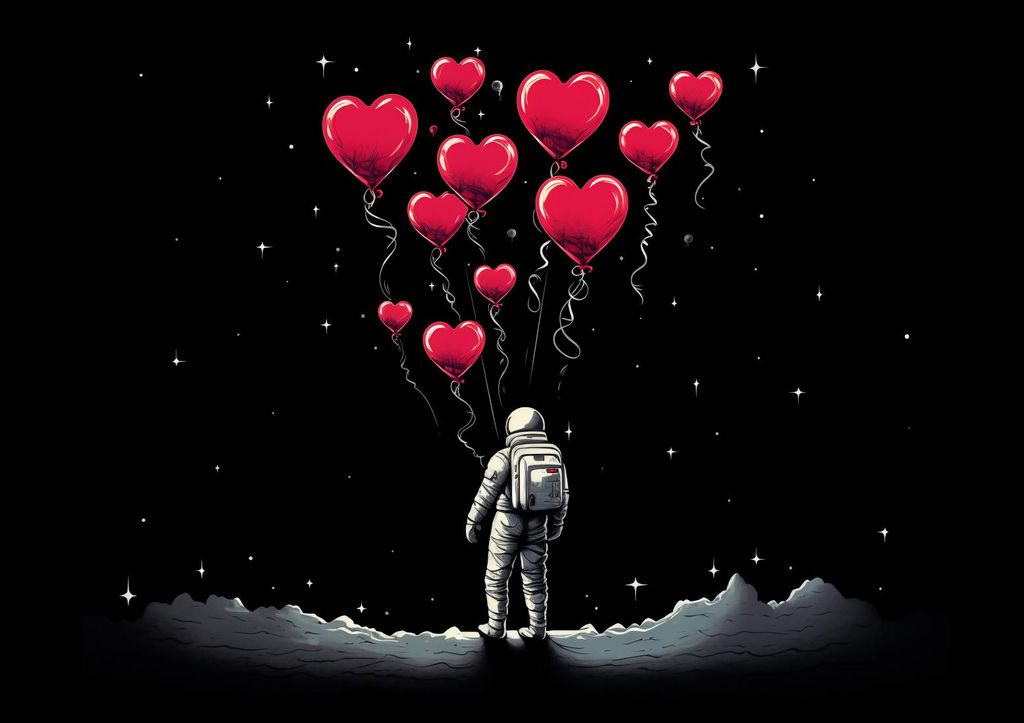 Plakat 100x70cm Astronauten Eigene Ziele