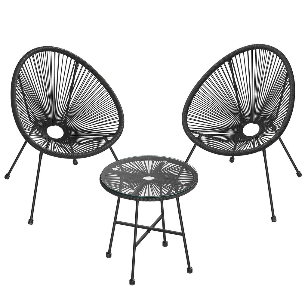 SONGMICS (3 St) Balkonmöbel, Gartenmöbel-Set, 1 Tisch, 2 Produktbild 