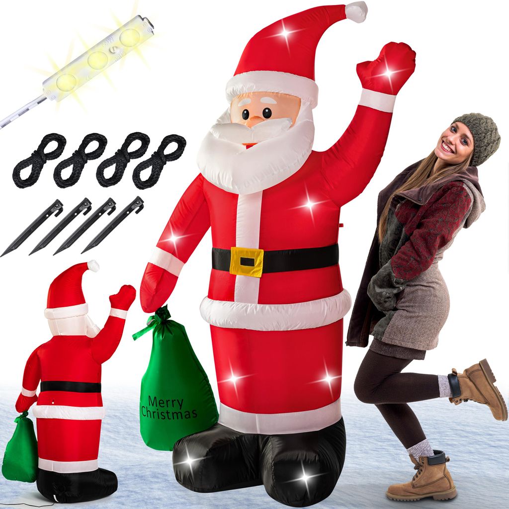MONZANA® Père Noël gonflable 180cm XL éclairage LED IP44 Image du produit 