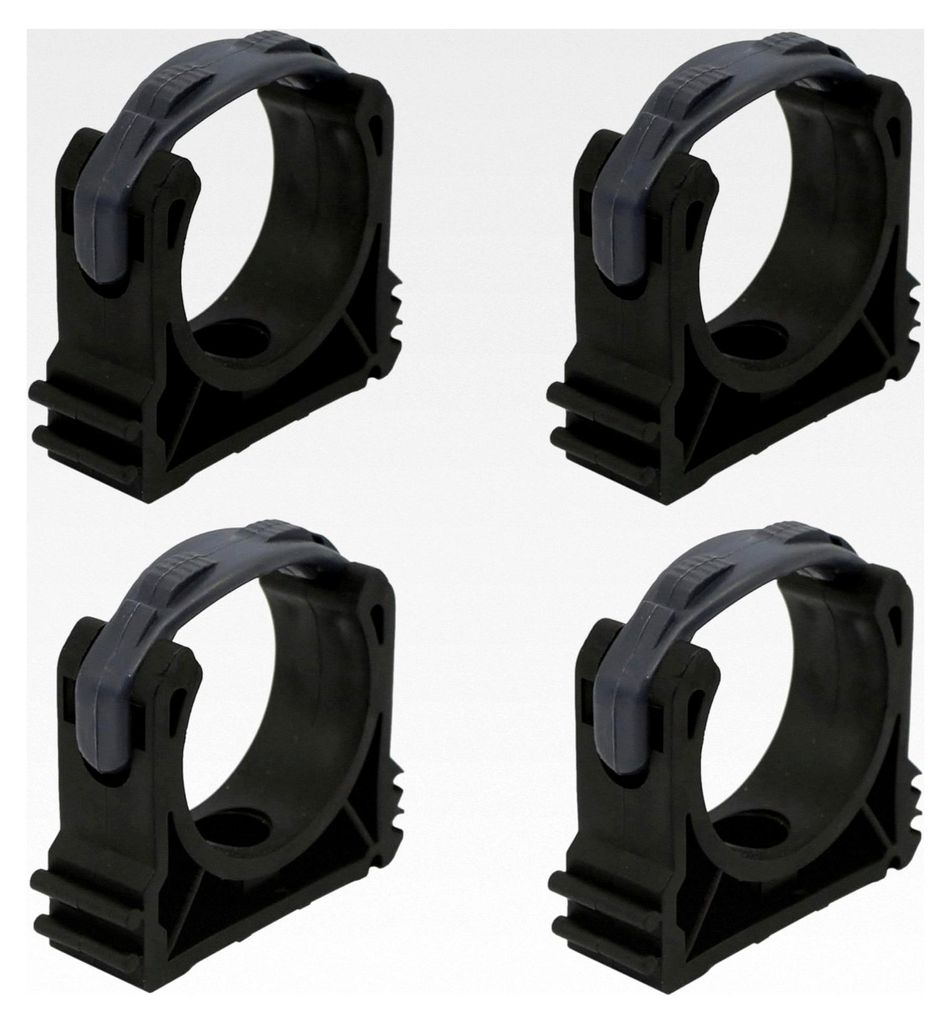 4X PVC Rohrschelle 63mm aus Kunststoff | Rohrklemme mit Verschlussbügel | Rohrhalter für PVC Rohre mit 63mm Außendurchmesser