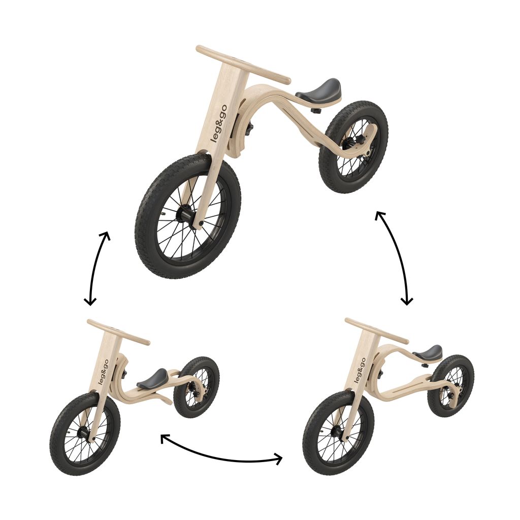leg&go Draisienne 3-en-1 en Bois, pour bebe 1 à 5 Ans, 12 Image du produit 