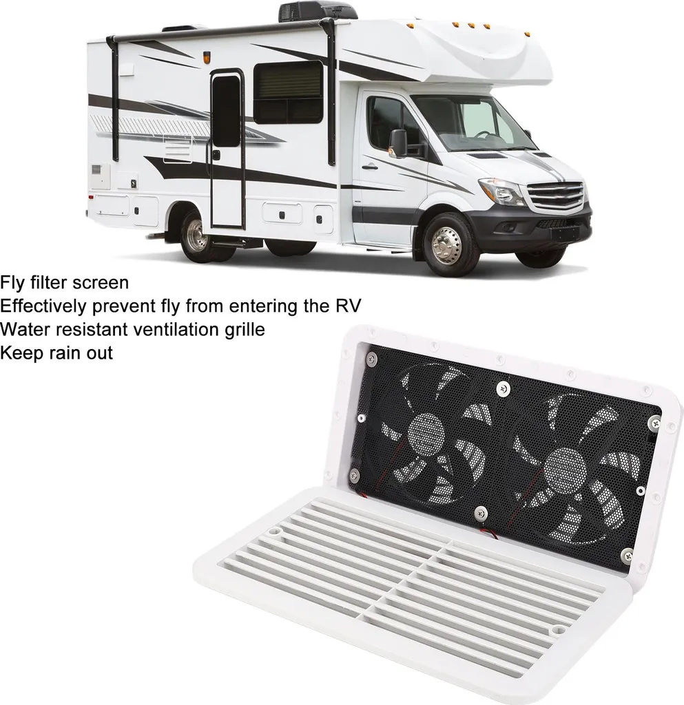 Ventilateur Double Flux 4,8W Silencieux pour Aération Camping-Car