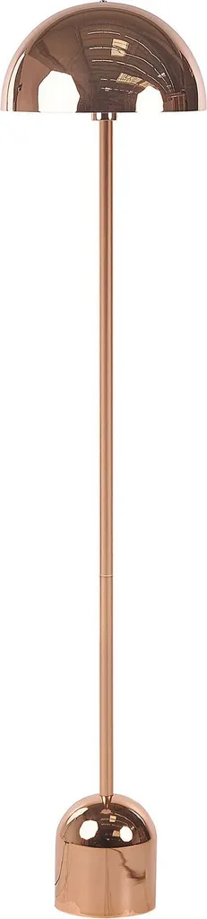 Lampadaire design brillant en cuivre avec abat-jour semi-circulaire