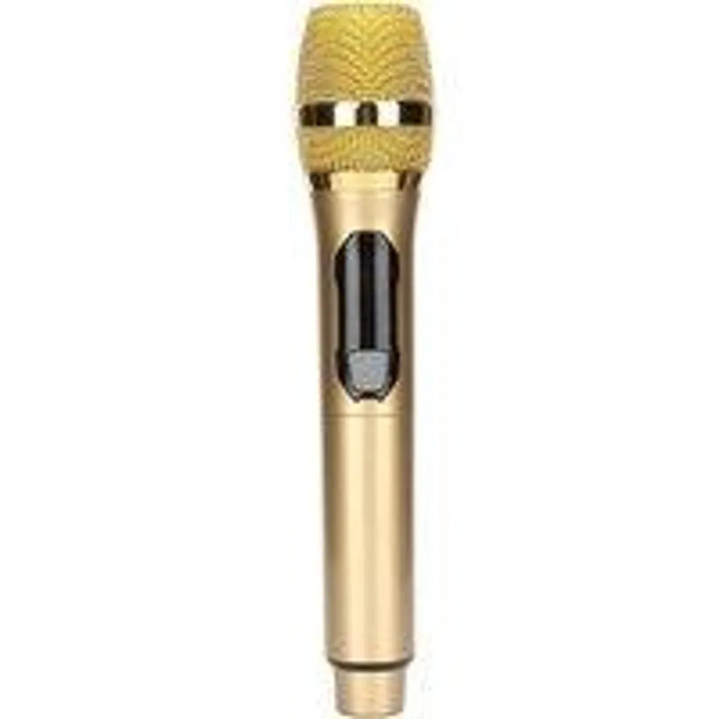 Microphone karaoké sans fil Bluetooth avec LED or pour chant à domicile