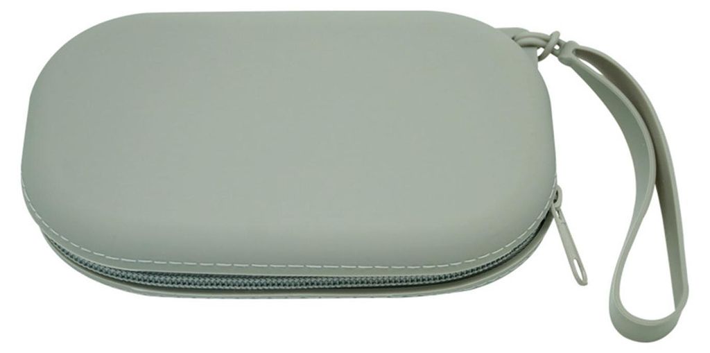 Ovale Silikon-Kosmetiktasche, wasserdicht, tragbar, mit Reißverschluss, ideal für Reiseutensilien wie Kosmetikartikel, Lippenstifte, Schlüssel u...