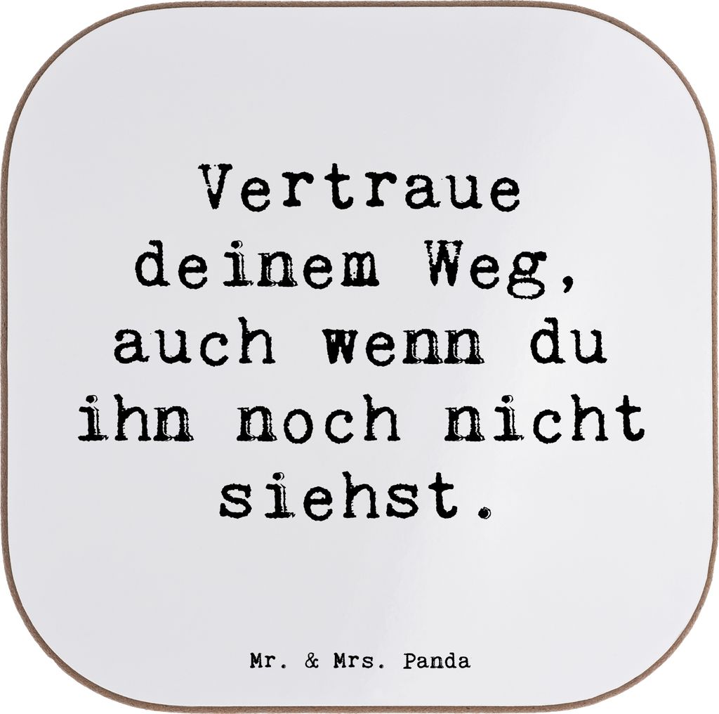 Mr. & Mrs. Panda Getränkeuntersetzer Spruch Zukunftsplanung Ungewissheit akzeptieren - Weiß - Geschenk, Abenteuer, Hoffnung, Zuversicht, Mut fass...