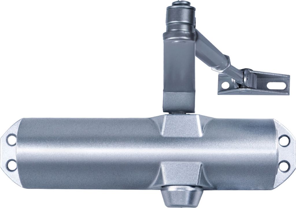 Wolfpack Türschließer mit Türverriegelung Kraft 4. Farbe Silber (Türen 90/120 cm.)