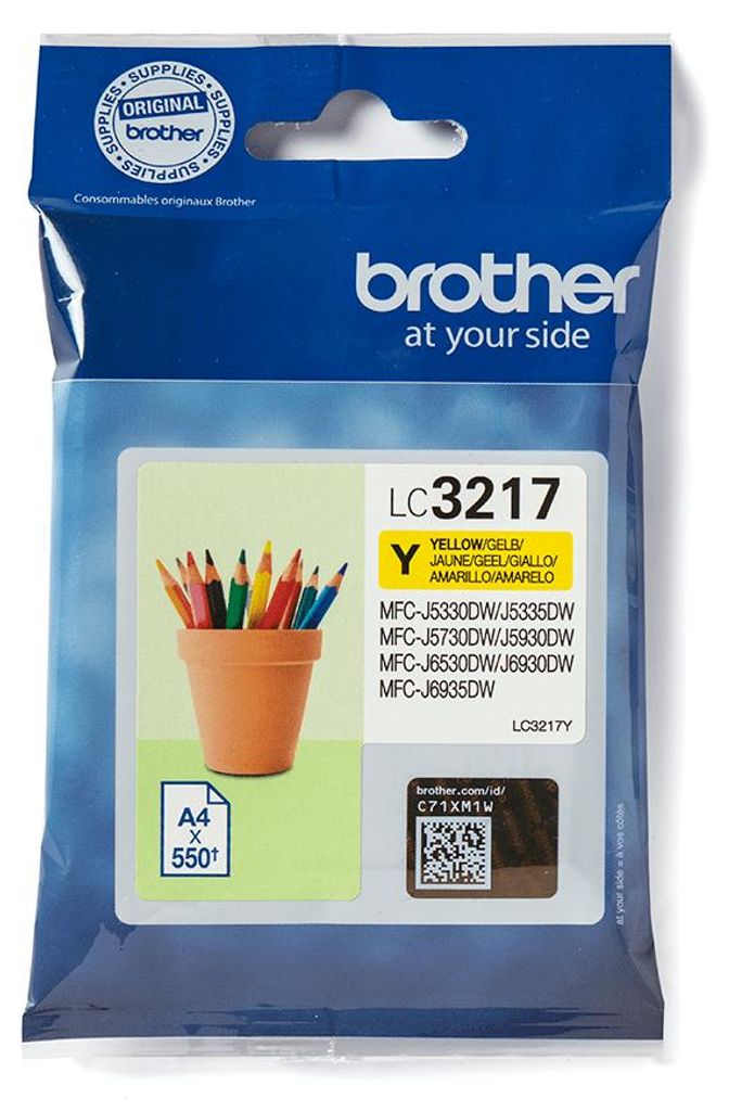 Brother LC3217Y, Żółty, Tusz na bazie pigmentu, 1 szt., 550 Zdjęcie produktu 