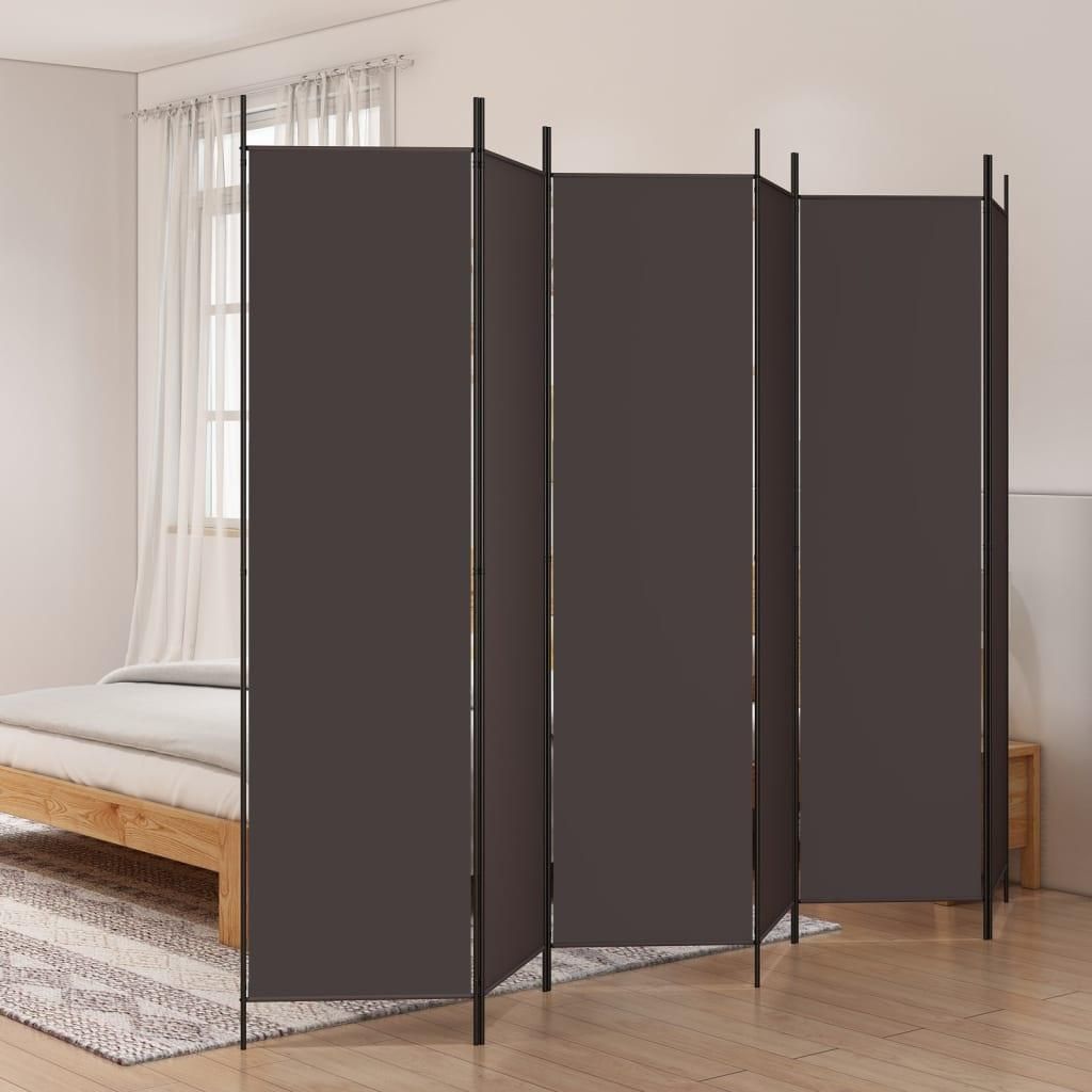 paravent 6 pièces brun 300x200 cm tissu Image du produit 