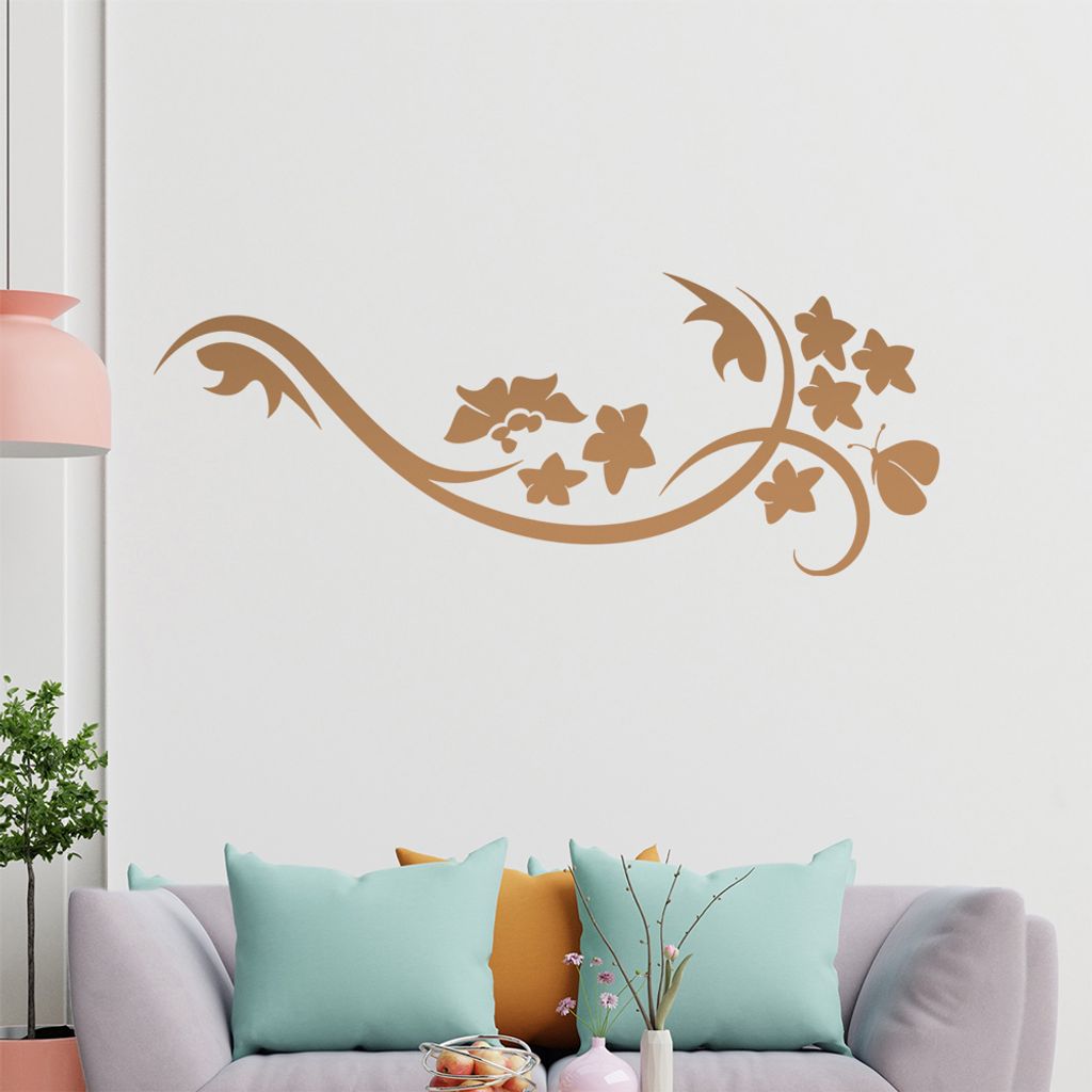 Blüte Blume Tribal Wandtattoo in 6 Größen - Wandaufkleber Wall Sticker - Dekoration, Küche, Wohnzimmer, Schlafzimmer, Badezimmer