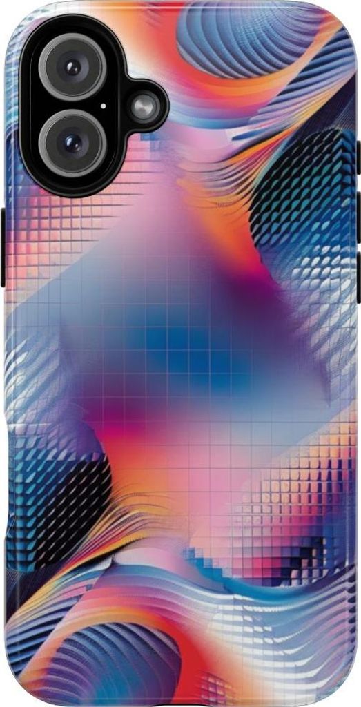 Buntes abstraktes Geometriemuster – Hülle Kompatibel mit iPhone 16 Plus