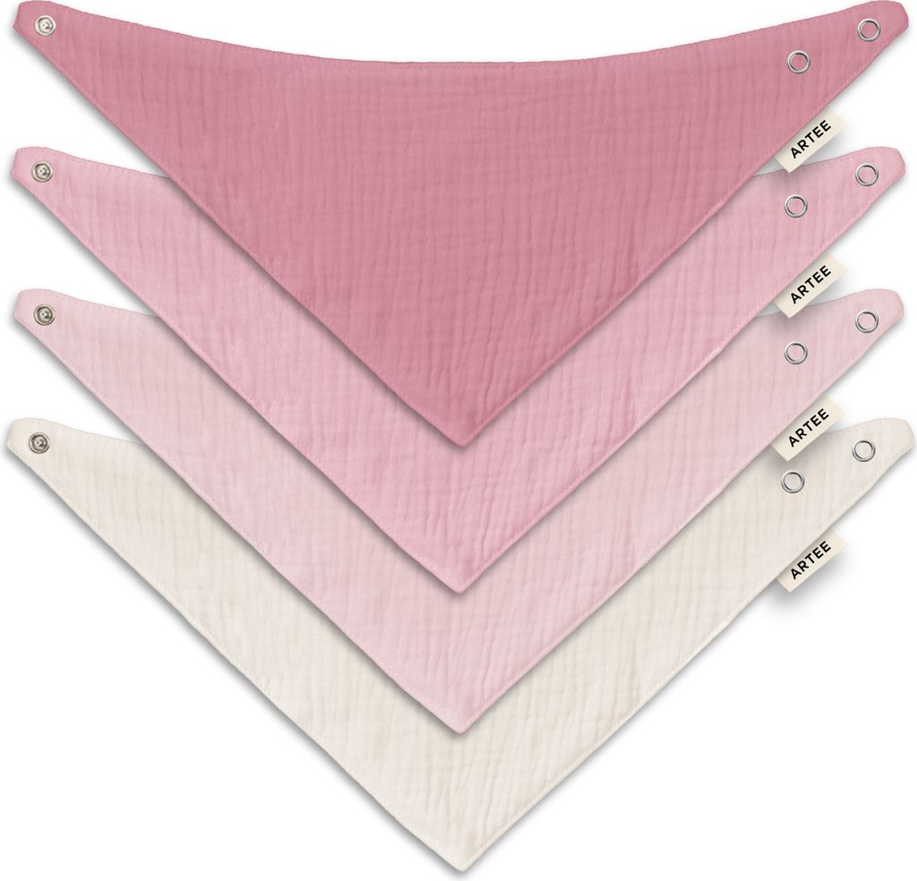 Musselin Baby und Kleinkind Halstücher Set 4 Stück Dreieckstücher Spucktücher Baumwolle Lätzchen