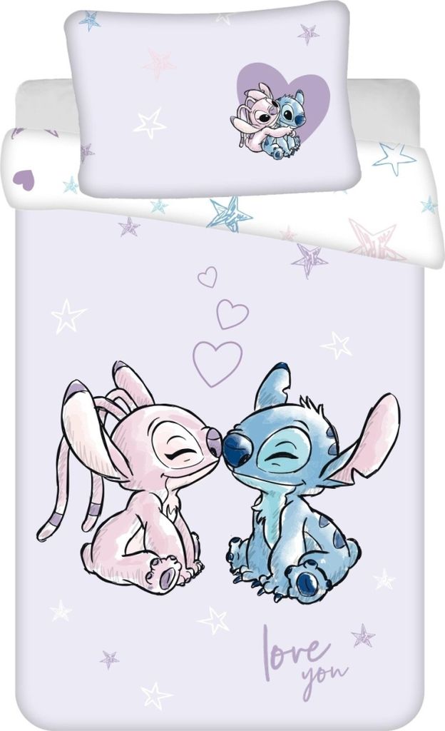 JERRY FABRICS Kinderbettlaken Lilo und Stitch Lila Baby Produktbild 