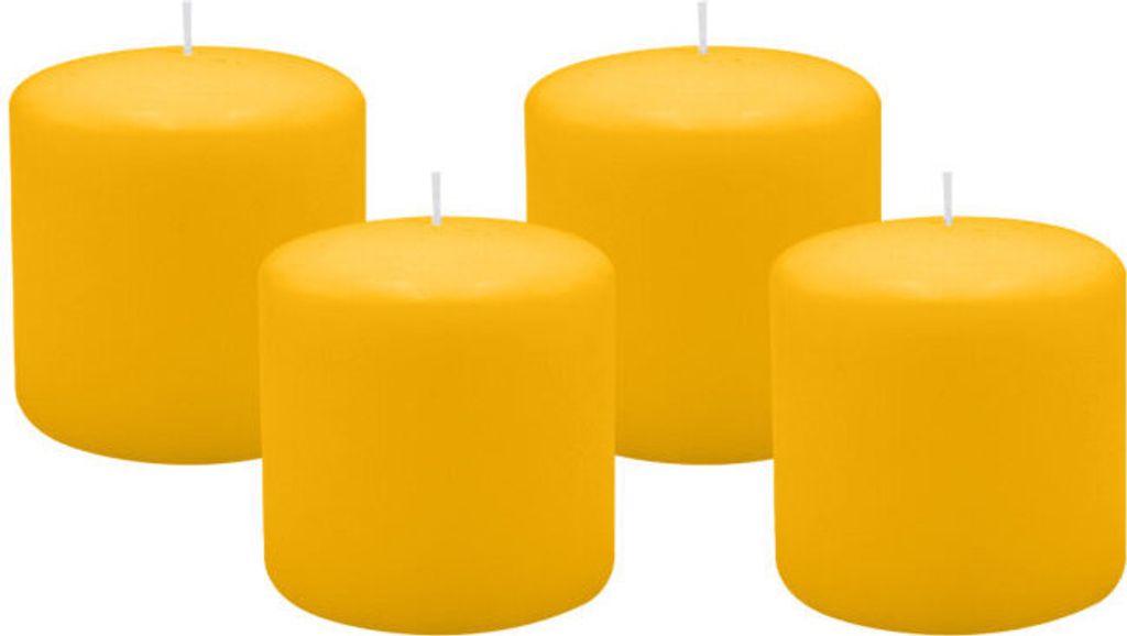 4er Set Adventskranzkerzen Goldgelb Ø 100 x 100 mm Produktbild 