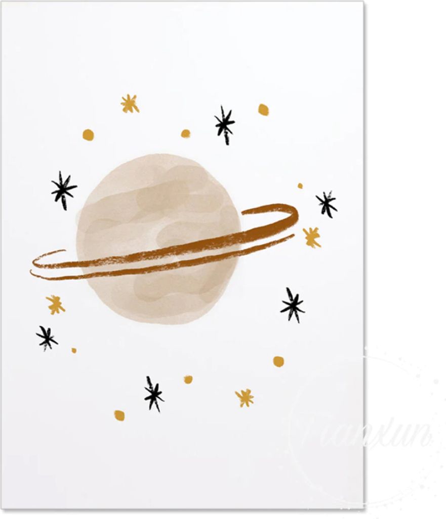 TPFLiving Kunstdruck LW-1327 (OHNE RAHMEN) Poster - Leinwand - Wandbild - Hochauflösender Giclée-Druck, langlebig und hochwertig - Astronaut, Rak...