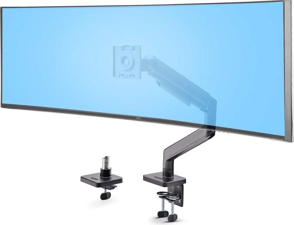 StarTech.com Monitor Desk Mount For 49" Ultrawide Curved Screen, Max 44lb - Befestigungskit (Federarm, Schwenkarm, Basis, VESA-Halterung, C-Klemme ...