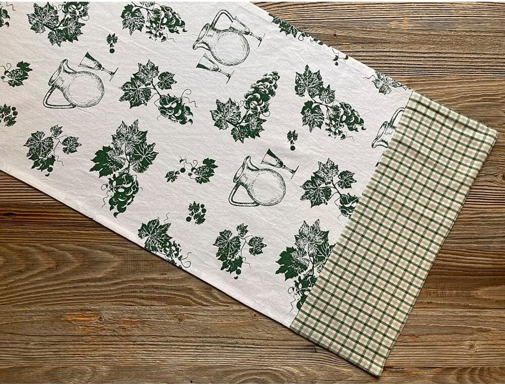 Tischläufer ELENI Weintrauben Motiv, 100 % Baumwolle, in 40x100 cm