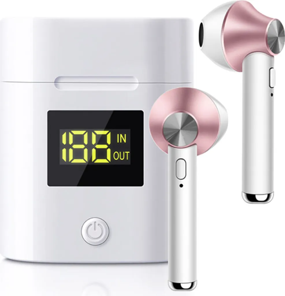 Écouteurs sans fil JeezPro Rose avec LED de Batterie et Bluetooth 5.0