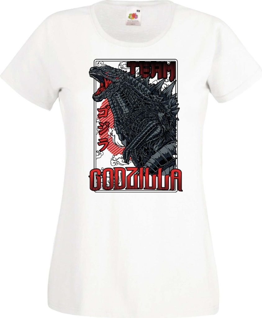 Damen T-Shirt Anime Manga Godzilla 02 Godjira, Lady 2XL / Weiß