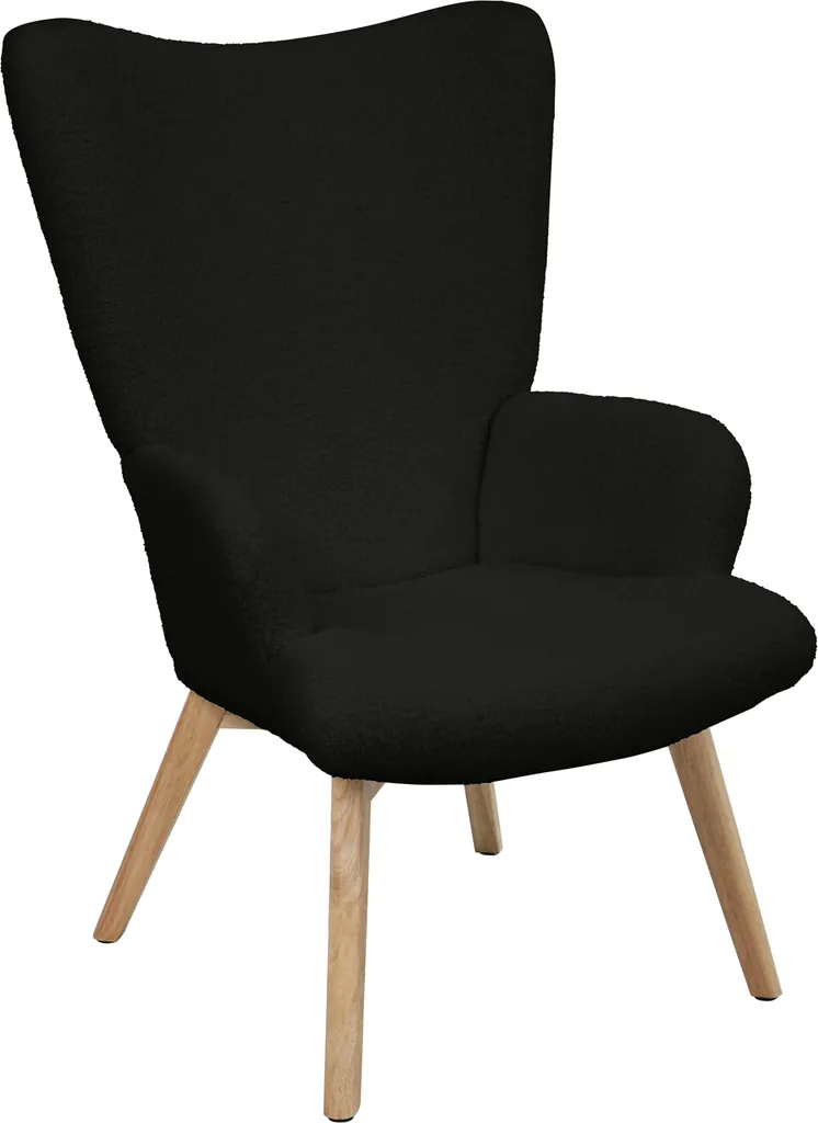 Fauteuil de lecture SVITA OLAV noir fauteuil relax confortable avec oreilles
