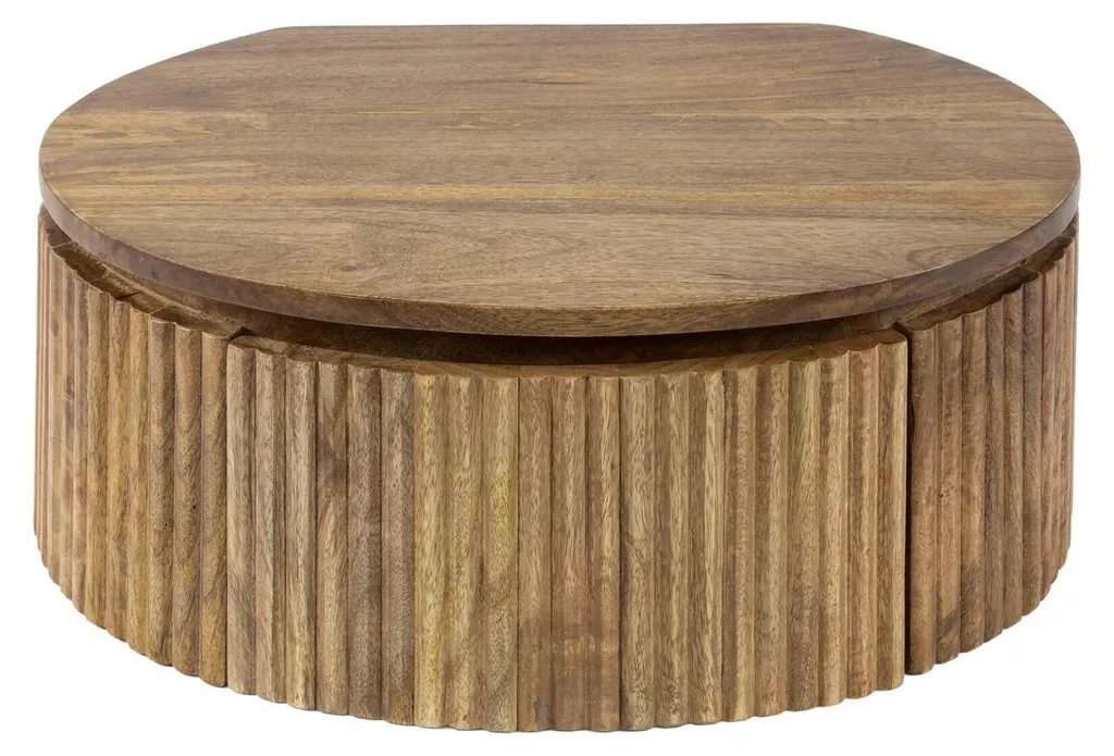 Table de chevet marron pour petit espace chambre - FURNLUX Welle 50cm