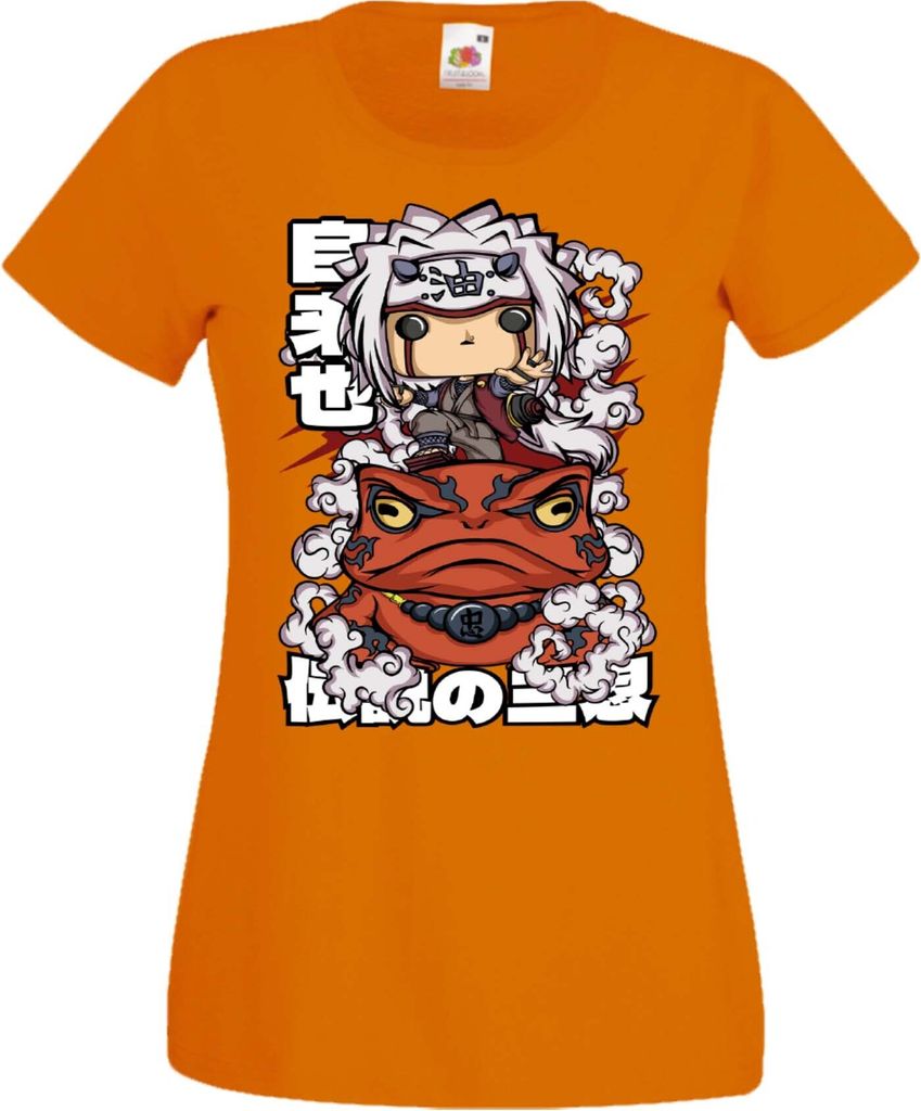 Damen T-Shirt Anime Manga Naruto Jiraya 01 Pervy Sage, Lady L / Orange
