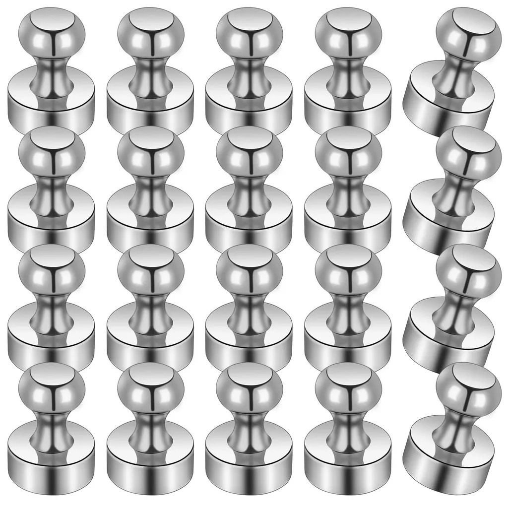 20 Aimants Néodyme Puissants pour Tableau Blanc et Frigo - Argentés