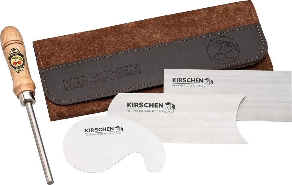 Set de racloirs de menuisier Kirschen 4 pièces avec pochette de rangement