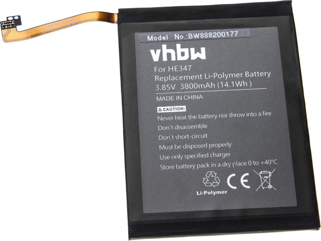 vhbw Akku Ersatz für Nokia HE347, HE340, BPB2N00005B für Handy Smartphone Telefon (3800 mAh, 3,85 V, Li-Polymer)