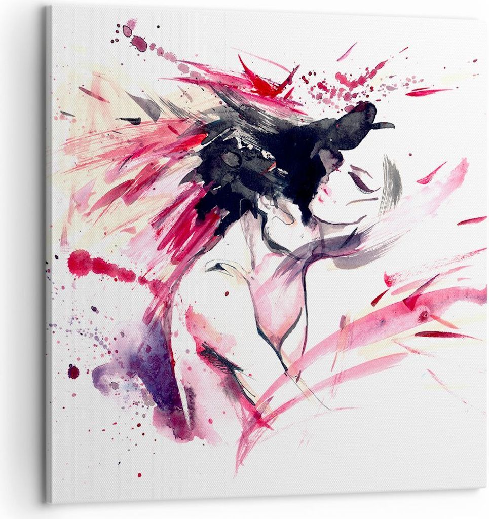 Bild auf Leinwand - Leinwandbild - Abstraktion Gesicht Emotion weiblich - 60x60cm - Wand Bild - Wanddeko - Leinwanddruck - Bilder - Kunstdruck - Le...