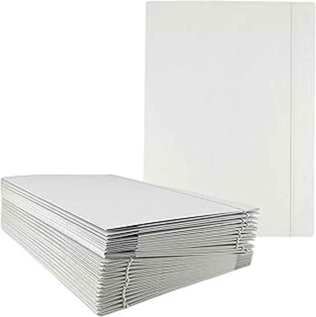 Offerta 25 Cartelline Portadocumenti A4 Bianche Elastico 300g Ufficio