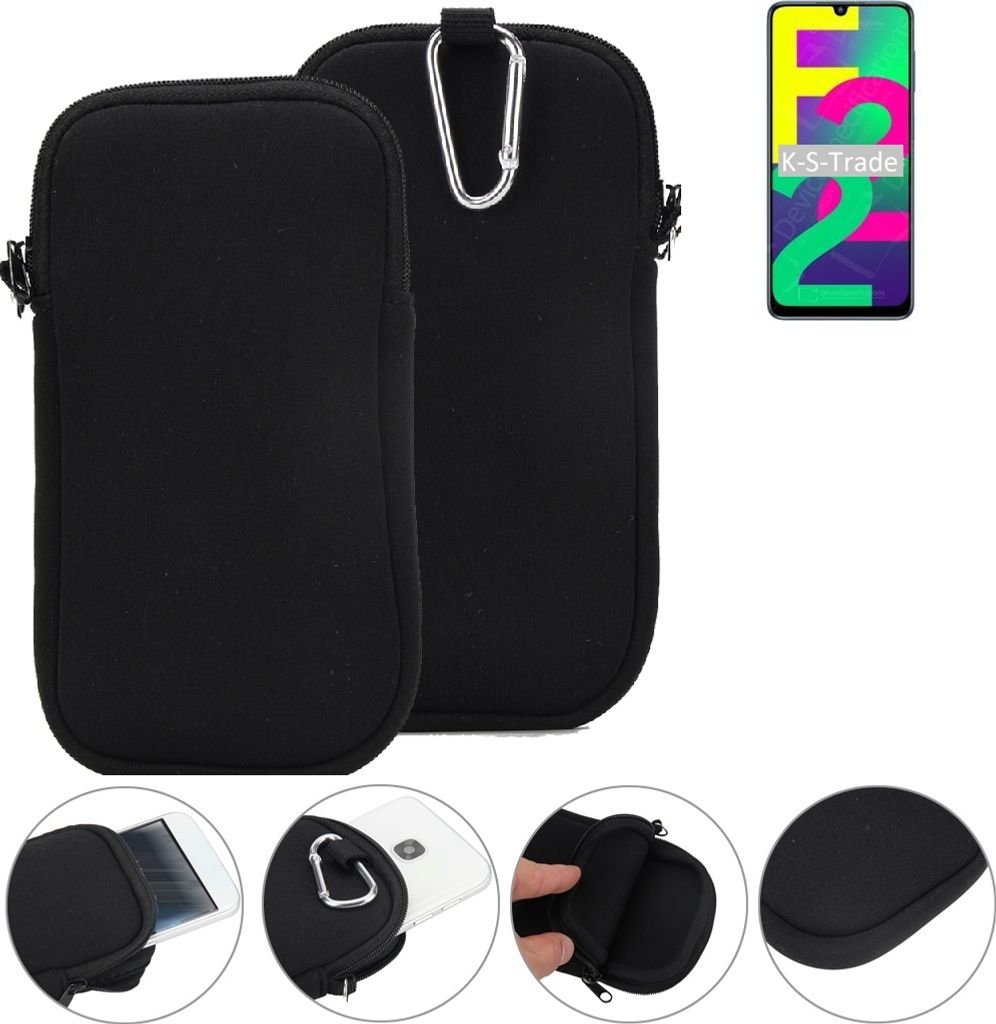 K-S-Trade Neopren-Hülle Handyhülle kompatibel mit Samsung Galaxy F22 Schutzhülle Neoprenhülle Sleeve Schutz-Hülle Gürtel Tasche Case Holster