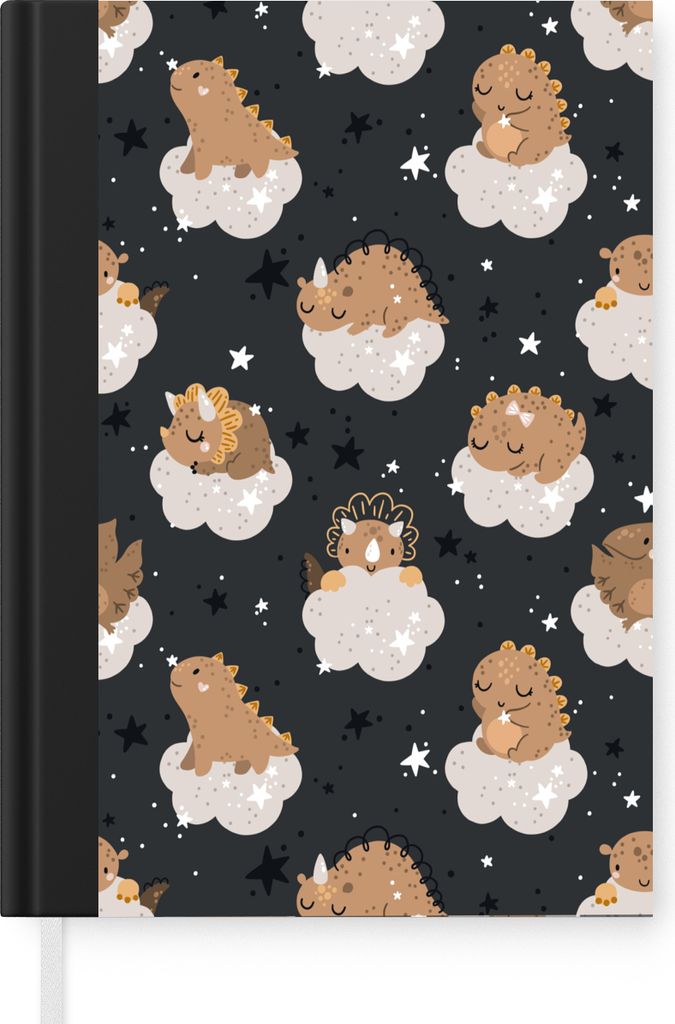 MuchoWow Notizbuch Tagebuch Haushaltsbuch Notebook A5 Muster - Jungen - Dino - Kinder - Notizblock - Notizheft - Notebook - Schreibblock - Papier
